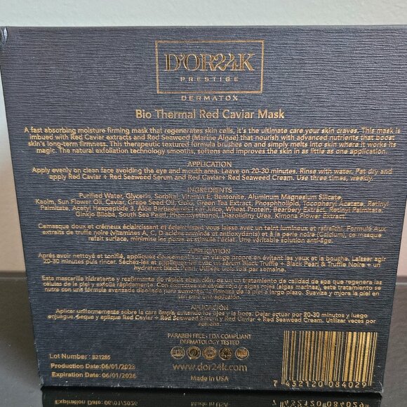 D'OR 24K MAGNETIC PLASMA MASK - 1.7 fl oz \ 50 ml- BRAND NEW - SEALED - Picture 4 of 8